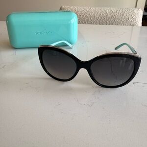 Tiffany & Co. Black Sunglasses with Silver Details